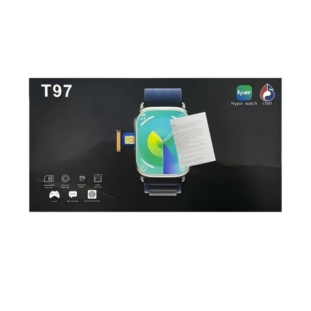 T97 AMOLED Silicone Band Card Insertable Smart Watch 4G Call Step Meter with Camera