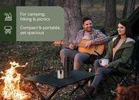 Table de camping pliante portable avec plateau en aluminium et pieds en fer, imperméable, gain de place, sac de rangement inclus pour mobilier d'extérieur, plage, maison