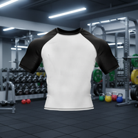 T-shirt de protection contre les éruptions cutanées à manches courtes pour unisexe, tissu rafraîchissant, séchage rapide, coutures plates, protection solaire pour les sports nautiques actifs, rashguard BJJ