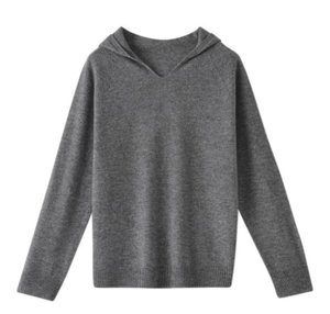 Качественный шерстяной кашемировый свитер с капюшоном - Product Image 2