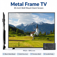 Téléviseur intelligent Android 15 LED LCD 4K UHD à écran plat en verre trempé de 70/85/86/90 pouces