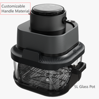 Nouvelle Friteuse à Air 2026 OEM avec Double Récipient (4L et 1.5L), Pot en Verre Visuel, Poignée Portable, Cuisson Rapide et Croustillante