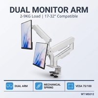 Soporte de Brazo Doble Ajustable Premium para Monitor, Soporte Ergonómico de Alta Resistencia con Movimiento Completo para Oficina, Juegos y Espacio de Trabajo
