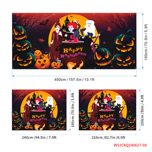 Pancarta Rectangular para Puerta de Garaje con Diseño de Graduación de Halloween, Impresa por Sublimación, Personalizable OEM/ODM, 100% Poliéster, Lavable y Resistente a la Decoloración - Product Image 3