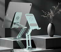 Support de tablette universel rotatif en alliage d'aluminium, pliable, réglable, anti-poussière, portable, pour lit et bureau, pour smartphone