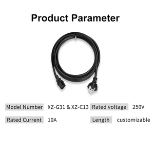 Cavo di Alimentazione Personalizzabile IEC 60320 C13 2M 250V 10A IP20 per Elettrodomestici Argentina - Product Image 3