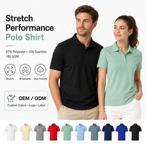 Polo de performance unisexe personnalisé avec logo, 13 % élasthanne, extensible dans les 4 sens, séchage rapide, uniforme d'équipe de golf, vente en gros, vert menthe ébène - Product Image 1