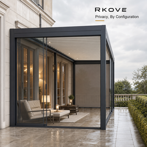 Pérgola de lujo para terraza lateral en villas europeas modernas, pérgola para villa europea con pantalla de privacidad ZIP para terraza lateral de lujo - Product Image 3