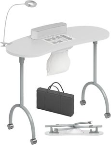Mesa para Manicura con Aspiradora, Panel Impermeable, Ruedas en las Esquinas, Mecanismo de Encaje Rápido para Fácil Movimiento y Plegado - Product Image 6