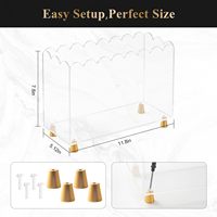 Présentoir à vêtements personnalisé en acrylique transparent écologique avec pieds en métal doré, bord ondulé, étagère horizontale à 1 niveau, facile à assembler