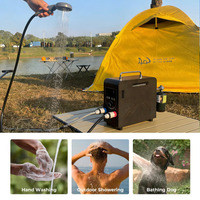 Système de pompe à eau chaude instantanée compact rechargeable en acier et PVC 4500mAh avec écran LCD, arrêt automatique de sécurité, pour douche extérieure, camping et randonnée