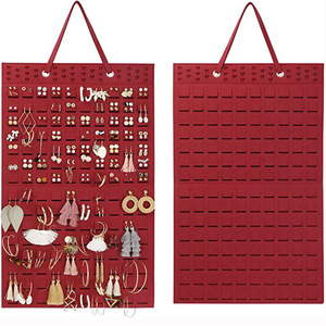 Fabric Felt <b>Hanging</b> Bag for Earring <b>Wall</b>-Mounted Jewelry <b>Storage</b> Including Necklace Ring for Organizing <b>Wall</b> <b>Storage</b> - Product Image 1
