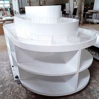 Présentoirs cosmétiques LED écologiques à succès avec dos en verre pour salons de coiffure et vitrines