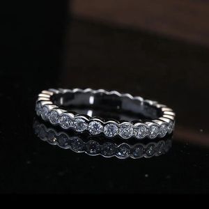 Xinfly Pure 18K Solid White <b>Gold</b> Real Diamond Wedding <b>Ring</b> AU750 Row Full Genuine Diamond Group <b>Set</b> - Product Image 4