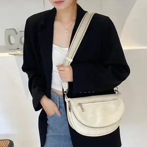 Bolsa crossbody feminina em couro PU para compras online, novo estoque de bolsas de ombro femininas com design de primavera