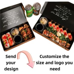 Caja de sushi frito personalizada para llevar Togo, rollo de arroz para llevar, contenedor dimsum sushis, embalaje, galletas alimentarias, caja Bento de papel - Product Image 3
