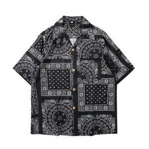 Fournisseur d'usine Chemises à manches courtes de style hawaïen à <span class=keywords><strong>fleurs</strong></span> de cajou <span class=keywords><strong>pour</strong></span> hommes - Product Image 1