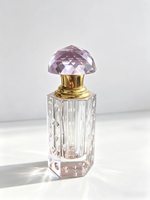Ensemble de flacons d'attar en cristal K9 transparent de luxe, 3 styles de flacons d'huile de parfum Oud octogonaux avec logo personnalisé