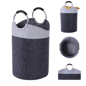 2020 New Arrival Collapsible <strong>Large</strong> Foldable Basket Felt Laundry <strong>Hamper</strong> with 50L Capacity - Product Image 3