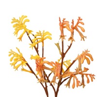 Fleur artificielle en plastique réaliste à tige unique, branche séchée de type patte de kangourou, décoration d'intérieur de luxe léger et doux