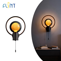Lampe murale intérieure vintage unique de haute qualité, E26, double verre, ampoule G125, noir mat, pour hôtel, éclairage décoratif résidentiel