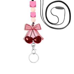 Lanière d'identification transfrontalière en silicone perlé et acrylique pailleté, porte-carte anti-perte, personnalisable avec logo, avec boucle de sécurité. - Product Image 5
