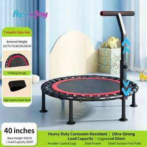 Wholesale Steel 40 Inch Fitness <strong>Trampoline</strong> with Handrail Foldable Exercise <strong>Trampoline</strong> for Boy High Quality Safe Rebounder Adults - Product Image 3