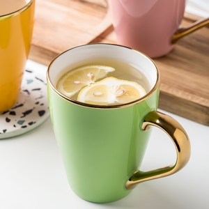 Ly sứ cao cấp sang trọng, tay cầm vàng, in hình tùy chỉnh, dùng uống cà phê, trà, sữa, dùng trong nhà, quà tặng Giáng sinh, tiệc tùng - Product Image 4