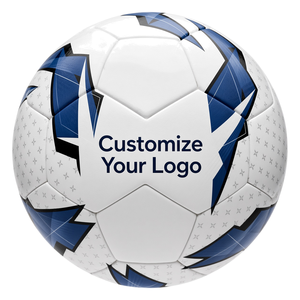 Ballon de football blanc et bleu de qualité supérieure, personnalisable, taille 5, durable, pour l'entraînement - Product Image 4