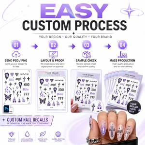 Calcomanías Personalizadas <span class=keywords><strong>para</strong></span> <span class=keywords><strong>Uñas</strong></span> con Diseño de Soporte Militar, MOQ 100 Hojas, Muestra Disponible con Lámina Holográfica Dorada/Plateada en Relieve - Product Image 3