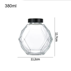 Pot de <span class=keywords><strong>miel</strong></span> en verre hexagonal de qualité alimentaire vide de 250g <span class=keywords><strong>500g</strong></span> avec couvercle en bambou et cuillère en bois pour le <span class=keywords><strong>miel</strong></span>, le sirop, le stockage de la ruche - Product Image 3