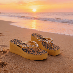 Sandali con <span class=keywords><strong>Zeppa</strong></span> e Strass Leopardati da <span class=keywords><strong>Donna</strong></span>, <span class=keywords><strong>Ciabatte</strong></span> con Plateau, Infradito - Product Image 4