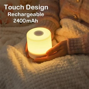 Lampe de chevet tactile pour chambre à coucher, 3 modes d'éclairage, lampe de <span class=keywords><strong>nuit</strong></span> rechargeable, lumière ambiante, lumière douce, lampe de chevet pour enfants, cadeau - Product Image 4