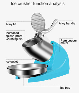 KONSUN 380W Machine <span class=keywords><strong>à</strong></span> glace pilée électrique entièrement automatique en aluminium, broyeur <span class=keywords><strong>à</strong></span> glace haute vitesse pour usage domestique et commercial, idéal pour le bubble tea - Product Image 4