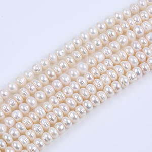 Perle de Zhuji 9-10mm, perle d'eau douce naturelle blanche ronde, perle en vrac, fabrication de bijoux faits main avec couleur - Product Image 1