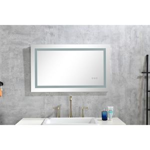 Espejo de baño LED DB 40 "x 26" con espejos de pared de memoria antiniebla regulables grandes con retroiluminación y frontal 3 opciones de color - Product Image 4