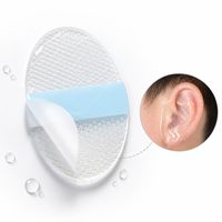 Autocollants d'oreille en gel de silicone en gros, couvre-oreilles étanches en film PU pour la natation, la douche, le bain, réutilisables et flexibles