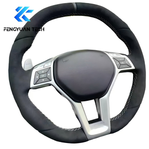 Volante Deportivo de Cuero con Diseño de Fibra de Carbono para <span class=keywords><strong>Mercedes</strong></span> C63/C63s/W204/W205, Sin Airbag - Product Image 4