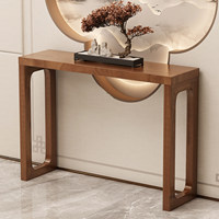 Console moderne en bois massif de style chinois, table étroite et longue pour entrée, table de couloir en noyer de style asiatique pour salon