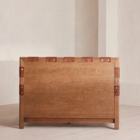 Lit en lin crème style nordique, taille Queen, avec tête de lit à ceinture et pieds en chêne massif, mobilier de chambre pour maison, villa, hôtel
