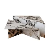 Table basse triangulaire personnalisée en marbre, livraison gratuite, Table latérale