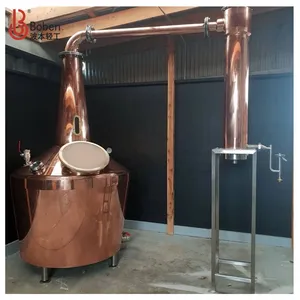 Máquina de destilación de alcohol de whisky de olla de cobre, kit de destilería de licores