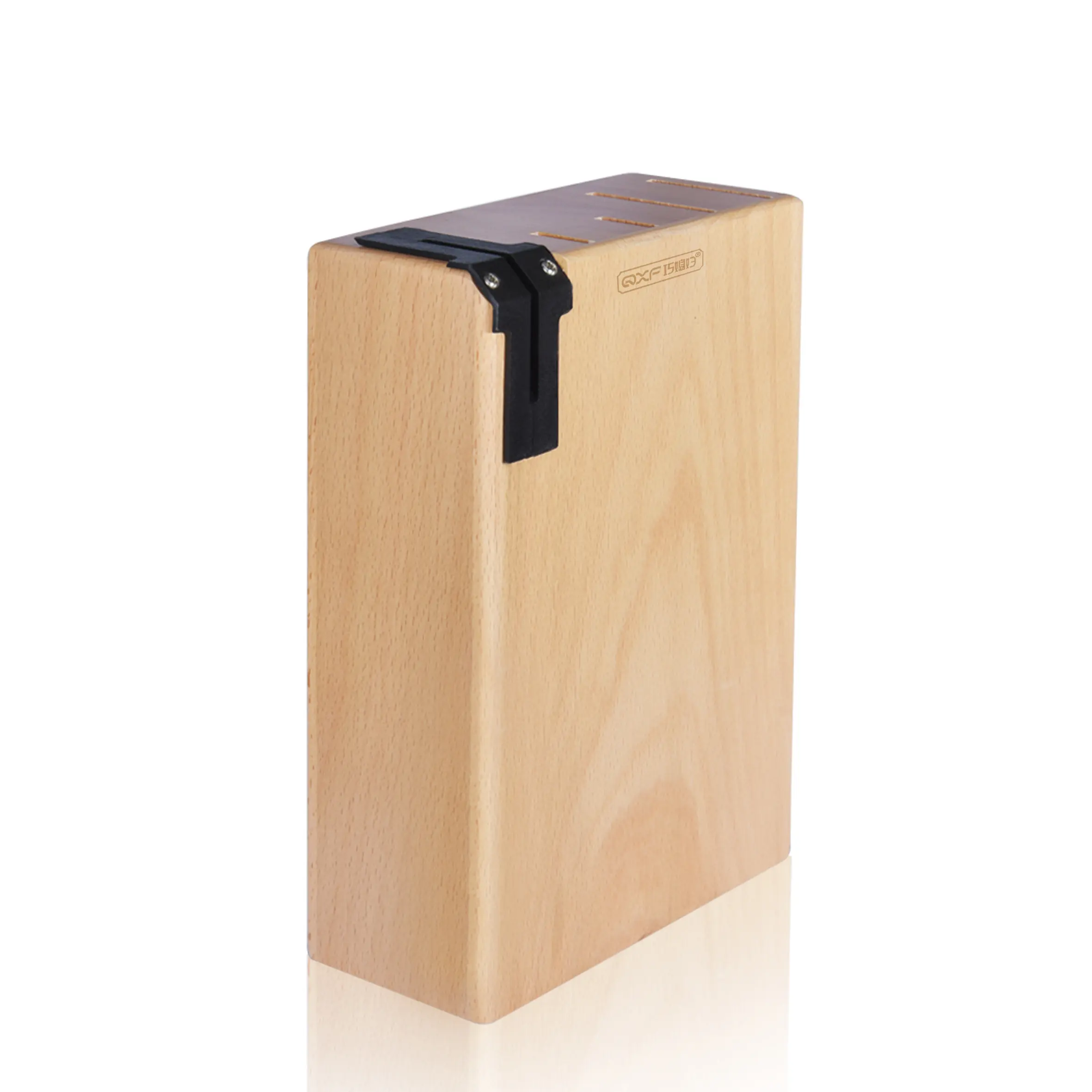 Hot Sale High Quality Kitchen Wooden Knife Block Beech Wood Knife Stand Knife Holder with Sharpener