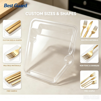 Coffret de couverts personnalisé en blister, étui en plastique transparent pour couteau et fourchette