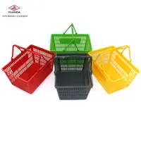 De alta calidad diseño de mango de plástico de mimbre cesta de compras