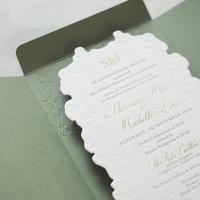 Enveloppe personnalisée sur mesure, coton de luxe, invitation de mariage en relief 3D, carte de remerciement, emballage de forme unique, étiquette
