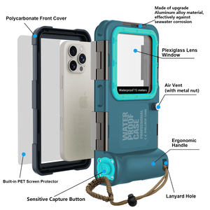 IP68 กันน้ำกันกระแทกเคสโทรศัพท์ดำน้ำ 15 ม. ตัวป้องกันกล้องใต้น้ำพร้อมปุ่มชัตเตอร์ที่ยึดไม้เซลฟี่ - Product Image 3