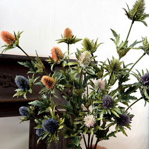 KW-F114 4 têtes de tiges artificielles d'érinique, fausses fleurs de girofle de mer, verdure séchée vintage pour la décoration florale - Product Image 5