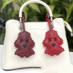 Mới Tùy Chỉnh Poodle Da Sang Trọng Quà Tặng Túi Xách Mặt Dây Chuyền Con Chó Động Vật Trang Trí Xe Móc Khóa Phụ Nữ Thiết Kế Túi quyến rũ - Product Image 4