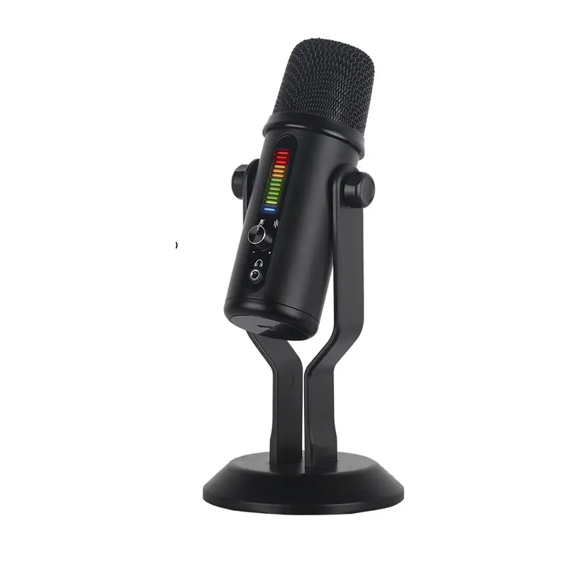 Usb Condensator Microfoon Voor Podcasting Opname Live Streaming Gaming Ingebouwde Hoofdtelefoon Uitgang Metalen Usb/Xlr Dynamische Microfoon